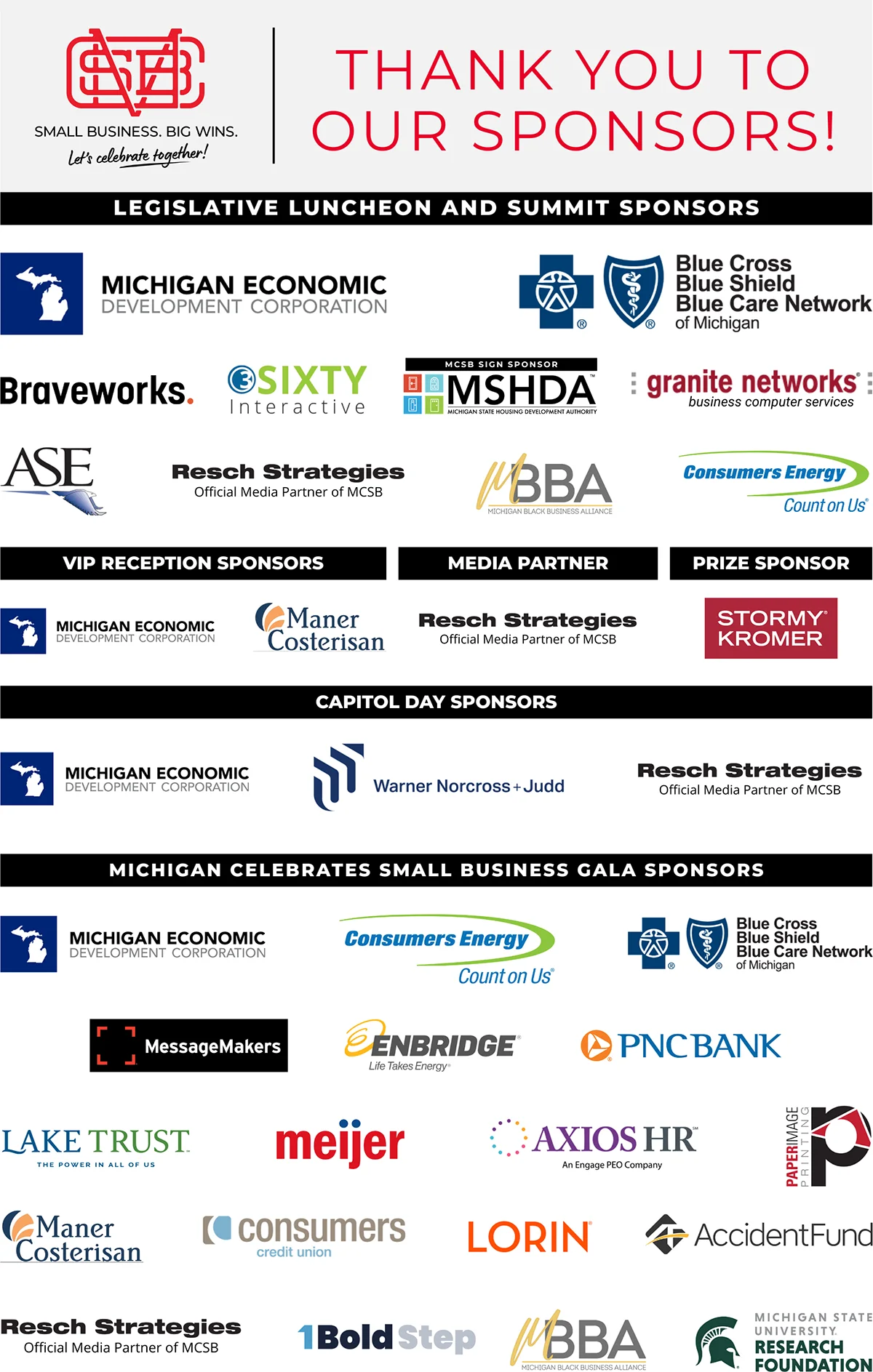 Thank You 2025 Sponsors